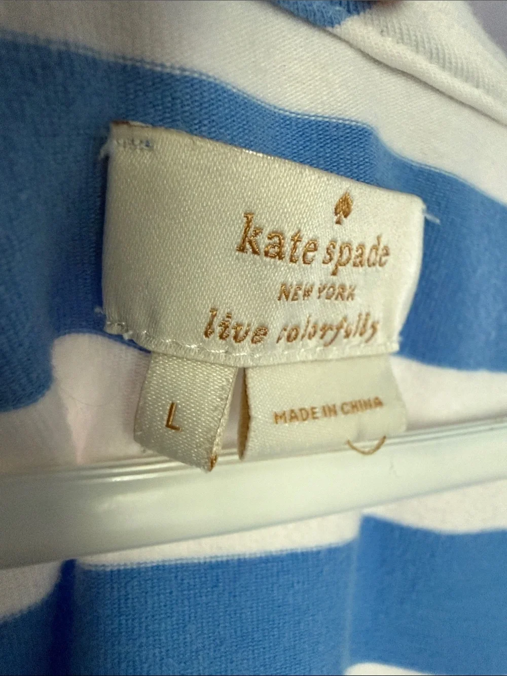 kate spade Blue and White Striped V-neck Ruffle mini dress